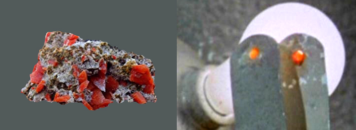 Rubindio grezzo e microcristalli di rubindio dei trasmettitori sottocutanei